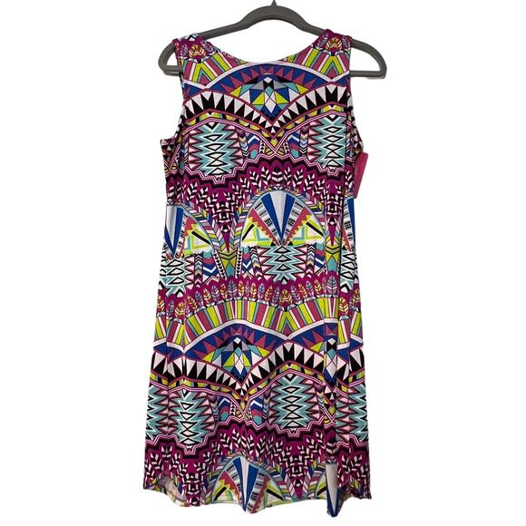 Xhilaration Women's Pink Print Size L Large New NWT Tunic Dress Geometric Print - Picture 1 of 6